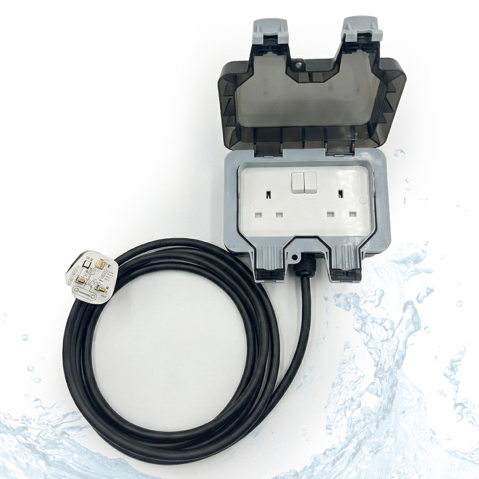 Waterproof Extension Power Socket IP66-Double Socket, 3 METRE
