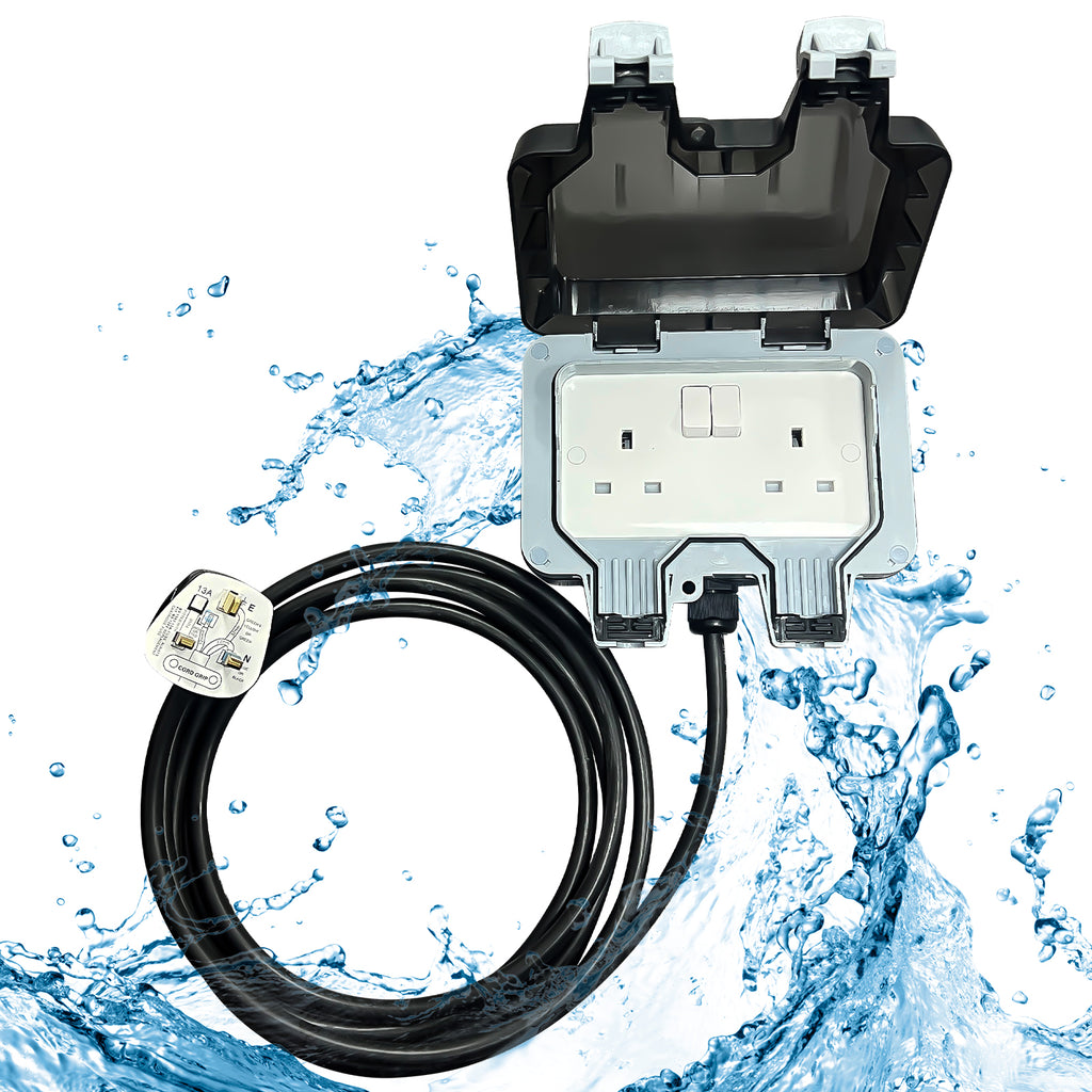Waterproof Extension Power Socket IP66-Double Socket, 5 METRE